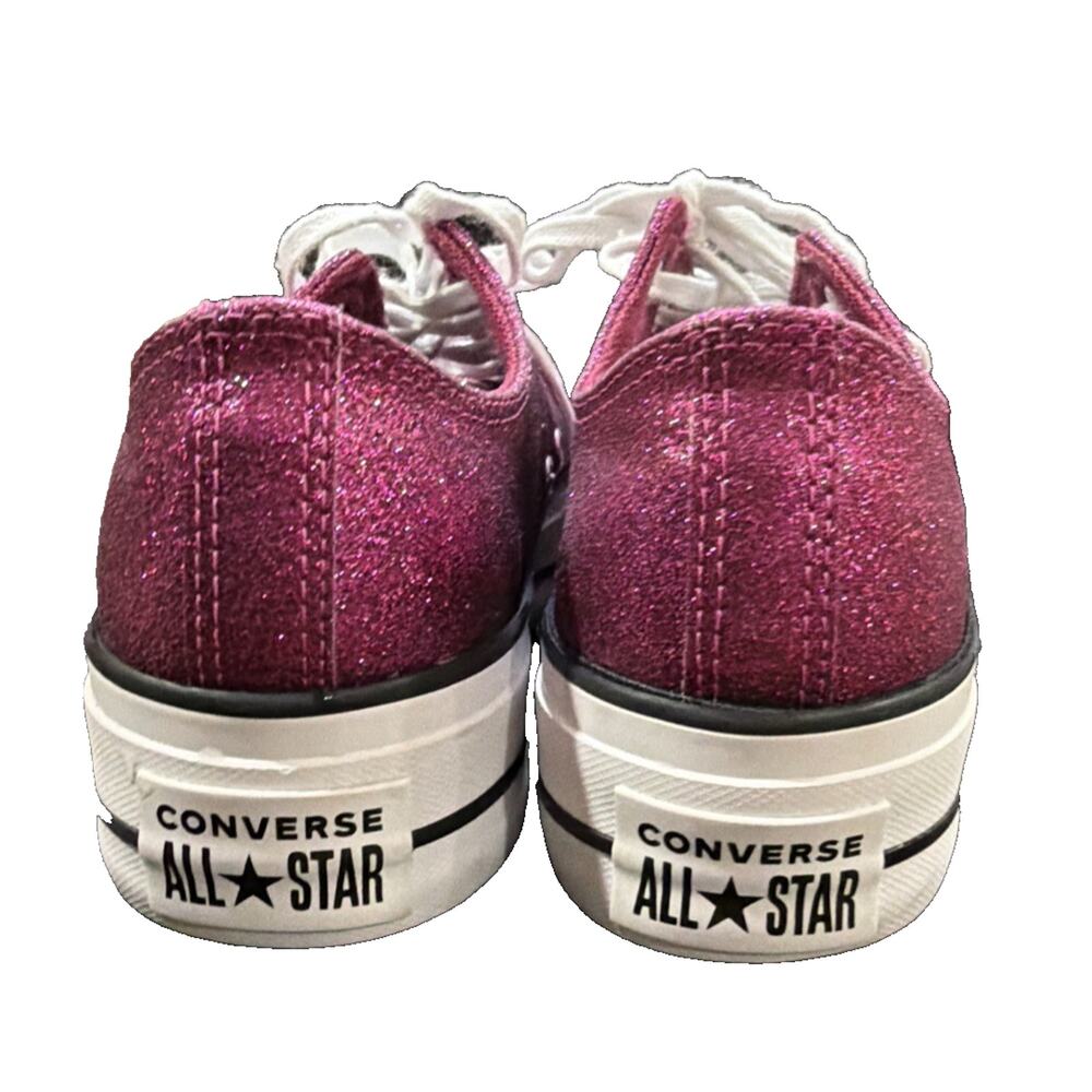 Converse Pink Glitter Platform Low Top Sneakers Women’s 8 - Picture 4 of 8